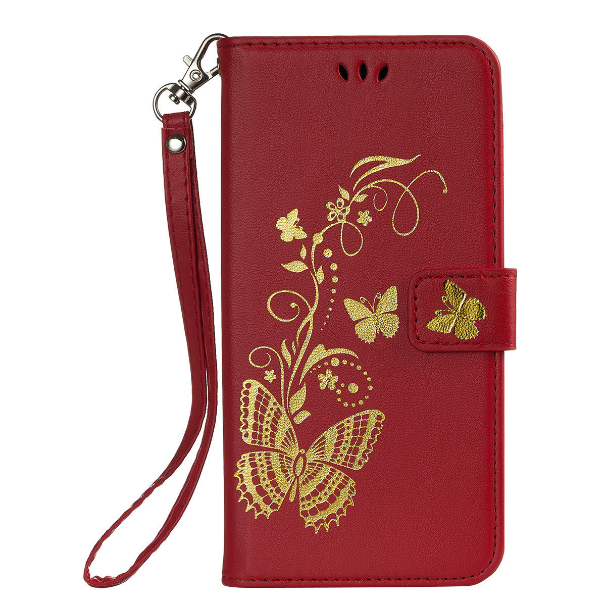 Gilding Butterfly PU Leather Phone Case for Huawei Mate 10 Pro /  Huawei Enjoy 7S/ P Smart