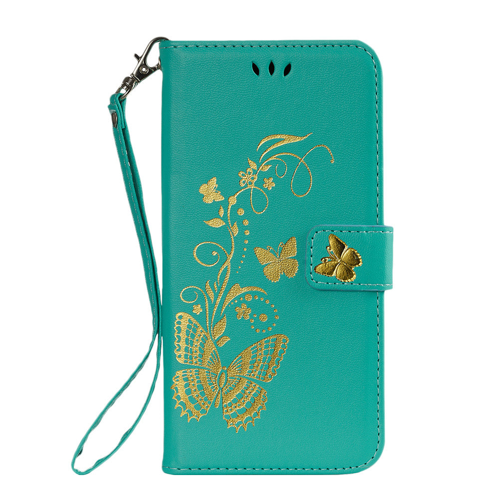 Gilding Butterfly PU Leather Phone Case for Huawei Mate 10 Pro /  Huawei Enjoy 7S/ P Smart