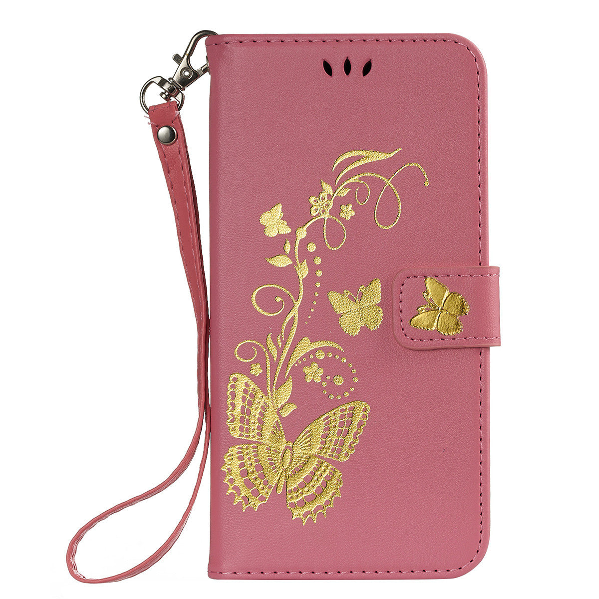 Gilding Butterfly PU Leather Phone Case for Huawei Mate 10 Pro /  Huawei Enjoy 7S/ P Smart