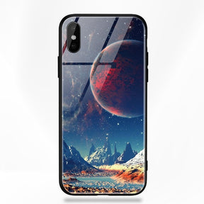 Artisome Star Deer Tempered Glass Case For iPhone X 7 8 6 6S Plus Soft Edge Skin Cover Shockproof Slim Case