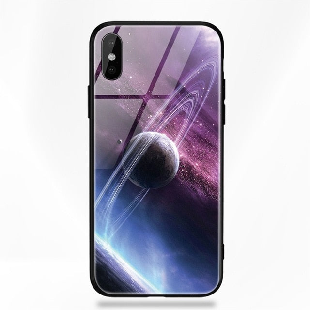 Artisome Star Deer Tempered Glass Case For iPhone X 7 8 6 6S Plus Soft Edge Skin Cover Shockproof Slim Case