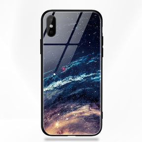 Artisome Star Deer Tempered Glass Case For iPhone X 7 8 6 6S Plus Soft Edge Skin Cover Shockproof Slim Case