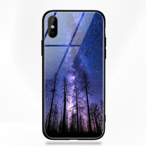 Artisome Star Deer Tempered Glass Case For iPhone X 7 8 6 6S Plus Soft Edge Skin Cover Shockproof Slim Case