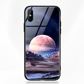 Artisome Star Deer Tempered Glass Case For iPhone X 7 8 6 6S Plus Soft Edge Skin Cover Shockproof Slim Case