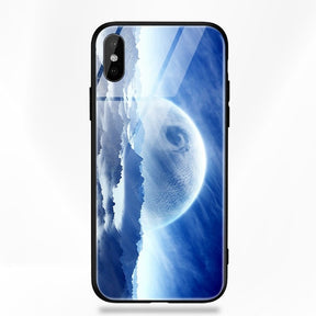 Artisome Star Deer Tempered Glass Case For iPhone X 7 8 6 6S Plus Soft Edge Skin Cover Shockproof Slim Case