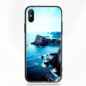 Artisome Star Deer Tempered Glass Case For iPhone X 7 8 6 6S Plus Soft Edge Skin Cover Shockproof Slim Case