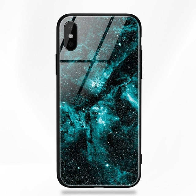 Artisome Star Deer Tempered Glass Case For iPhone X 7 8 6 6S Plus Soft Edge Skin Cover Shockproof Slim Case