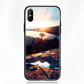 Artisome Star Deer Tempered Glass Case For iPhone X 7 8 6 6S Plus Soft Edge Skin Cover Shockproof Slim Case