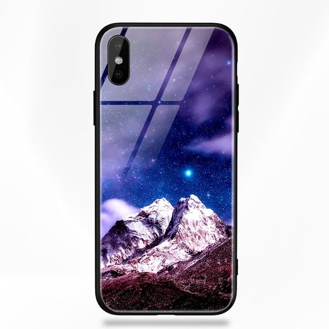 Artisome Star Deer Tempered Glass Case For iPhone X 7 8 6 6S Plus Soft Edge Skin Cover Shockproof Slim Case