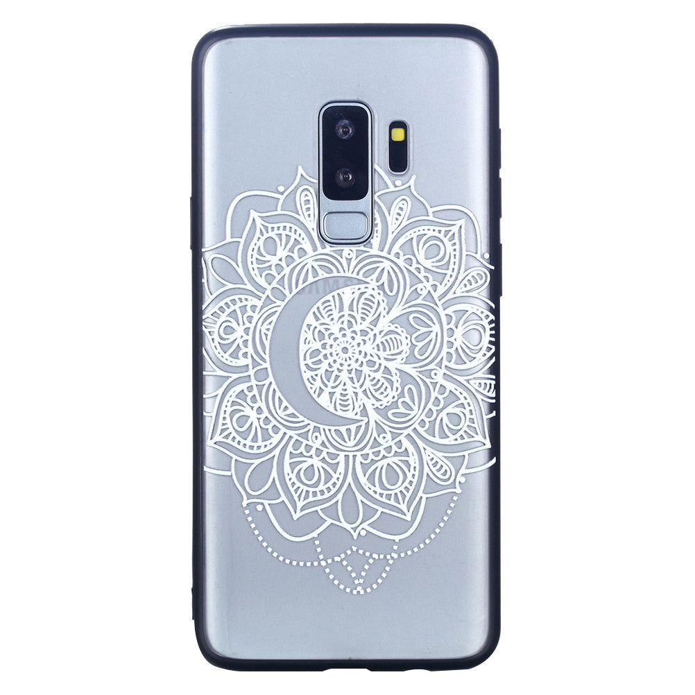 Lace Phone Case Soft TPU Case Embossment Varnish Design Drop-proof Phone Case Shell for Samsung