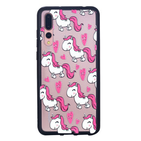 Fashion Loving Heart Unicorn Soft Ultrathin TPU Case Embossment Design Phone Case Shell for Huawei