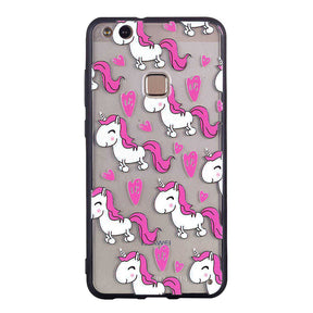 Fashion Loving Heart Unicorn Soft Ultrathin TPU Case Embossment Design Phone Case Shell for Huawei